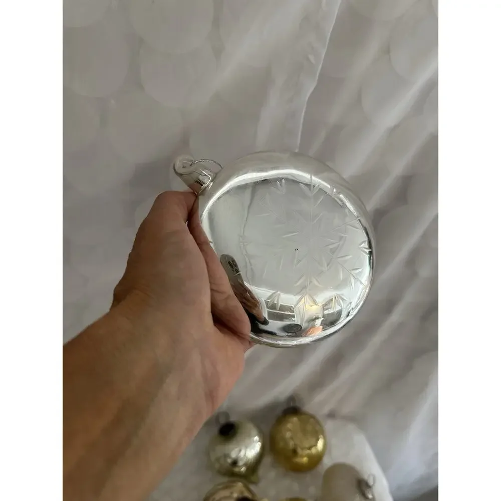 Lot Of 13 X LARGE Handblown Glass Christmas Ornament Balls High End Quality
